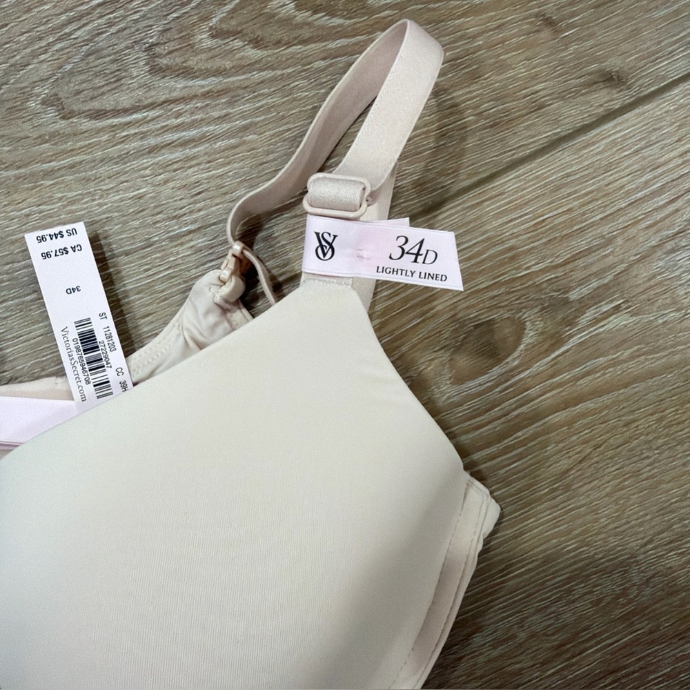 Victoria’s Secret Perfect Shape Push-Up‎ T-Shirt Bra 34D Marzipan - Picture 2 of 7